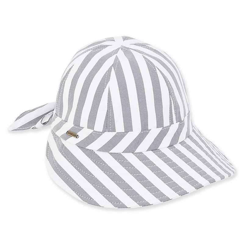 Sloane Comfy Striped Cotton Ball Caps - Sun 'N' Sand Hats Cap Sun N Sand Hats HH2266A gy Grey M/L (58.5 cm) 