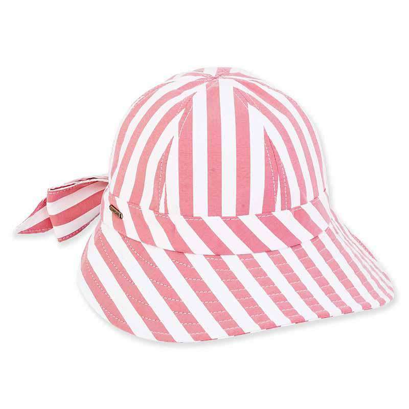 Sloane Comfy Striped Cotton Ball Caps - Sun 'N' Sand Hats Cap Sun N Sand Hats HH2266C rd Red M/L (58.5 cm) 