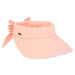 Cotton Wide Brim Sun Visor with Bow - Sun 'N' Sand Hats, Visor Cap - SetarTrading Hats 