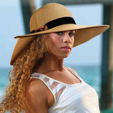 Large Size Women's Hats: Folded Brim Beach Hat - Sun 'N' Sand Hats Wide Brim Sun Hat Sun N Sand Hats    