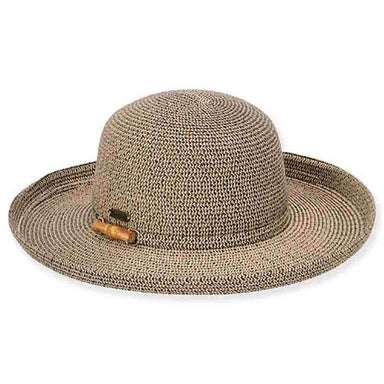 Bondi Up Turned Brim Sun Hat with Bamboo Detail - Sun 'N' Sand Hat Kettle Brim Hat Sun N Sand Hats hh516E bl Blue Heather Medium (57 cm) 