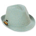 Dorset Tweed Summer Trilby Fedora Hat - Sun 'N' Sand Hats Fedora Hat Sun N Sand Hats HH573D aq Aqua Tweed Medium (57 cm) 
