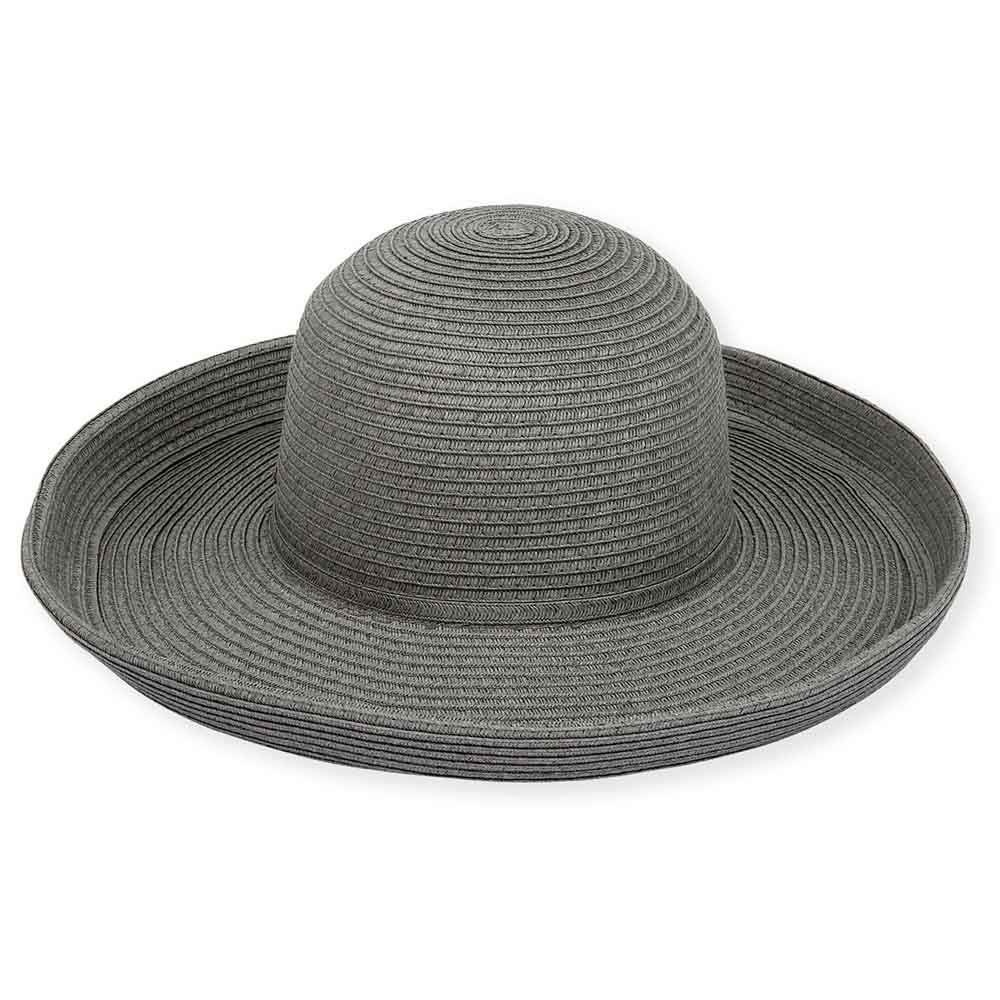 Up Turned Brim Classic Sun Hat - Sun 'N' Sand Hats Kettle Brim Hat Sun N Sand Hats HH803U Grey Medium (57 cm) 