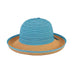 Petite Size Ribbon Crown Sun Hat - Sunny Dayz™ Kettle Brim Hat Sun N Sand Hats HK229B Blue Small (54 cm) 