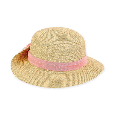 Petite Size Sun Hat with Pinned Up Brim - Sunny Dayz™ Facesaver Hat Sun N Sand Hats HK294 Natural Small (55 cm) 