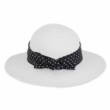 Petite Sun Hat with Polka Dot Band - Sunny Dayz™ Wide Brim Sun Hat Sun N Sand Hats    
