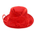 Milan Sheer Ribbon Up Brim Fancy Hat - Sophia Collection Dress Hat Something Special LA HTB1092rd Red  