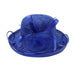 Milan Sheer Ribbon Up Brim Fancy Hat - Sophia Collection Dress Hat Something Special LA HTB1092rb Royal Blue  