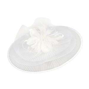 Crimped Organza Fascinator Headband -  Kentucky Derby Collection Fascinator Something Special LA HTH1278WH White  