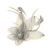 Bead Center Flower and Leaves Fascinator Brooch Pin - Something Special Fascinator Something Special LA HTH1292GY Grey  