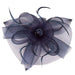 Round Mesh with Feather Fascinator, Fascinator - SetarTrading Hats 