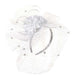 Carnation Flower Fascinator with Netting Veil Fascinator Something Special LA FHTH1305WH White  