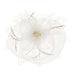 Round Mesh Flower and Netting Fascinator Fascinator Something Special LA HTH1297WH White  
