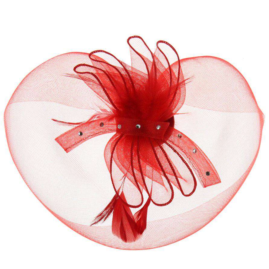 Ruffle Mesh and Rhinestone Fascinator, Fascinator - SetarTrading Hats 