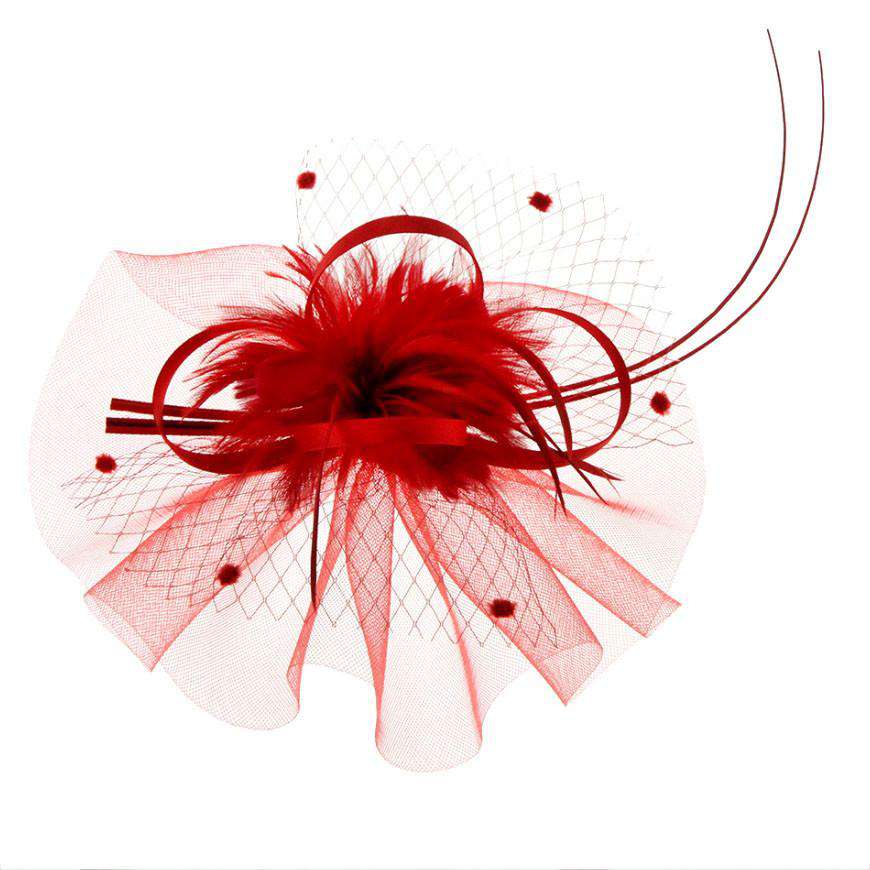 Ruffle Mesh and Stick Fascinator Fascinator Something Special LA Fhth2037RD Red  