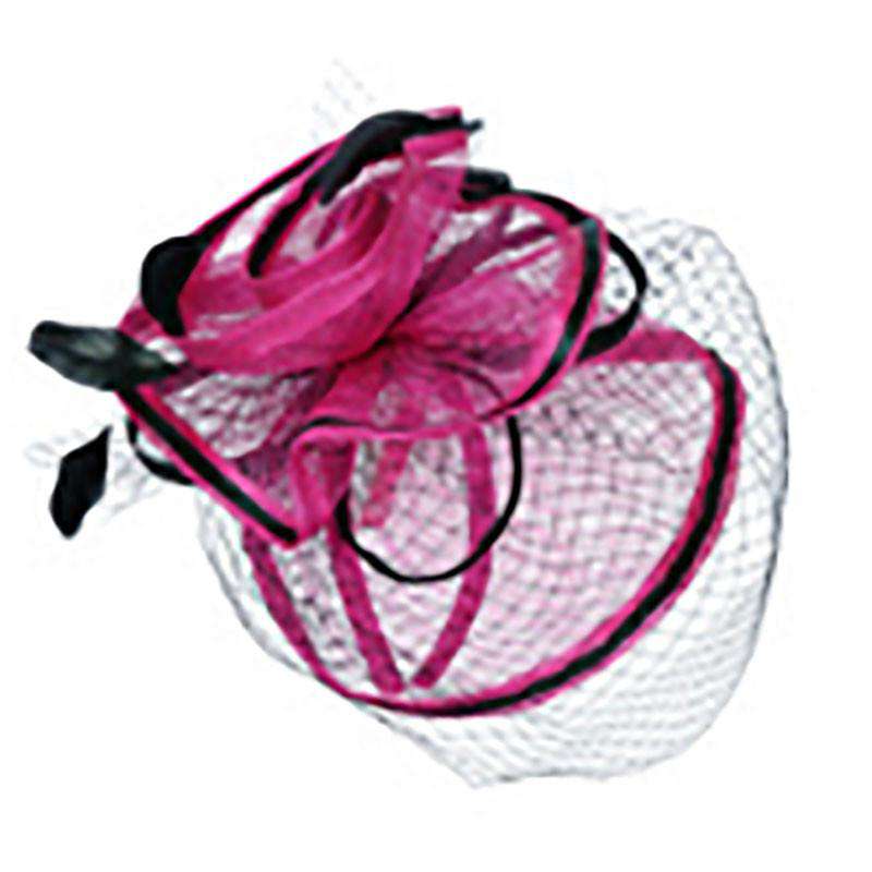 Layered Sinamay Fascinator with Contrast Trim Fascinator Something Special LA hth2079FC Fuchsia  