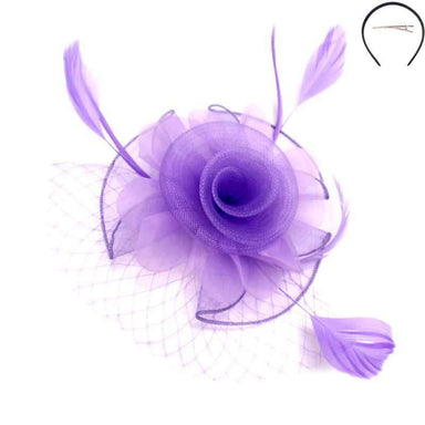 Tulle and Netting Flower Fascinator - Sophia Collection Fascinator Something Special LA hth2187pp Lavender  