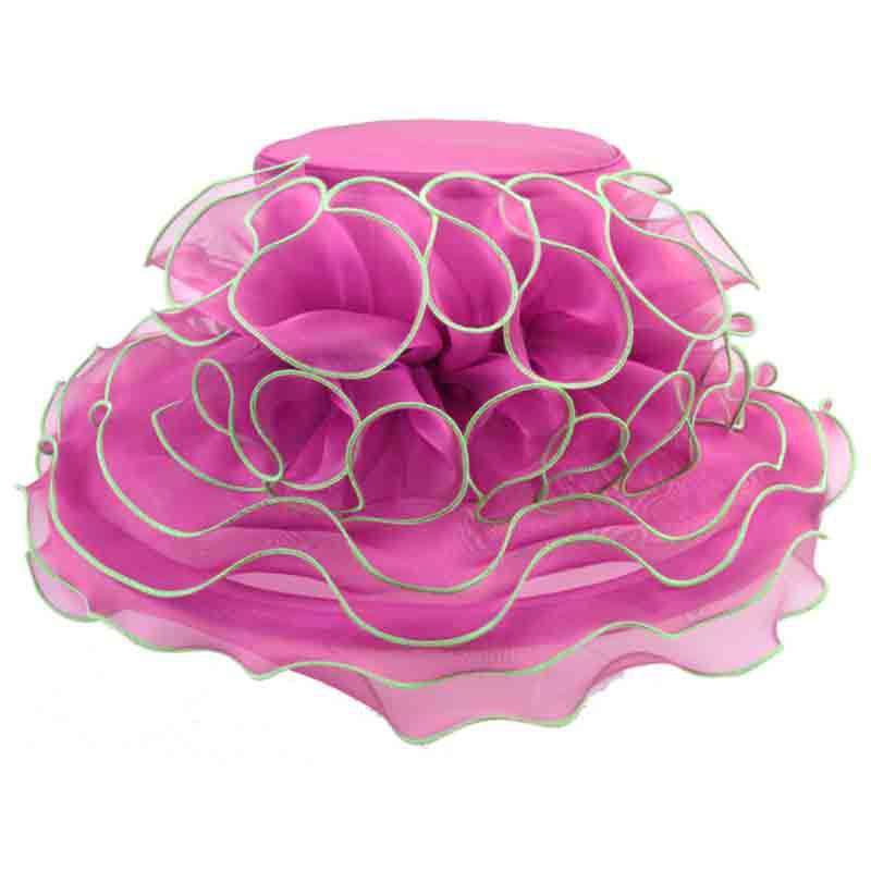 Loopy Organza Hat with Contrast Trim Dress Hat Something Special LA hto2148lv Lavender/Lime  