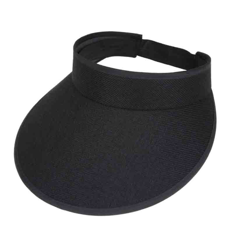 Large Bill Sun Visor Hat with Elastic Closure Visor Cap Something Special LA HTP908bk Black  