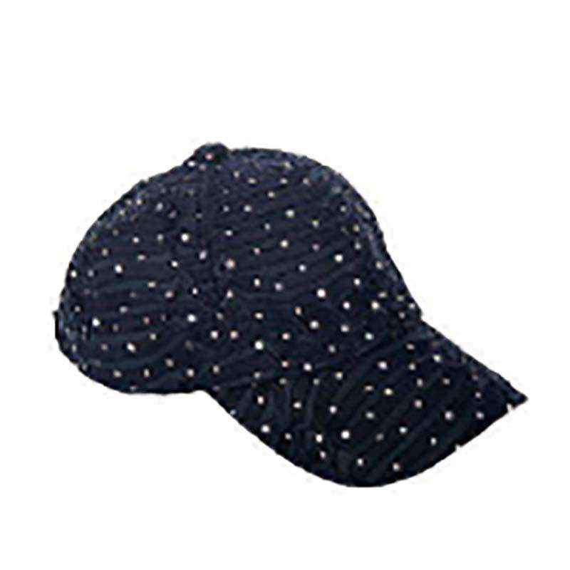 Glitter Striped Baseball Cap - Available in 12 Colors Cap Something Special Hat ja7047bk Black  