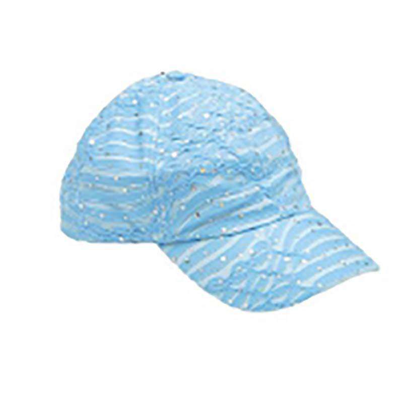 Glitter Striped Baseball Cap - Available in 12 Colors Cap Something Special Hat ja7047lb Light Blue  
