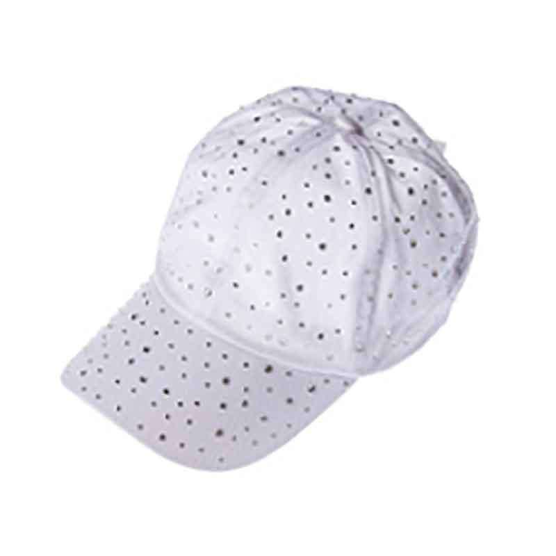 Rhinestone Baseball Cap Cap Something Special Hat ja7459wh White  