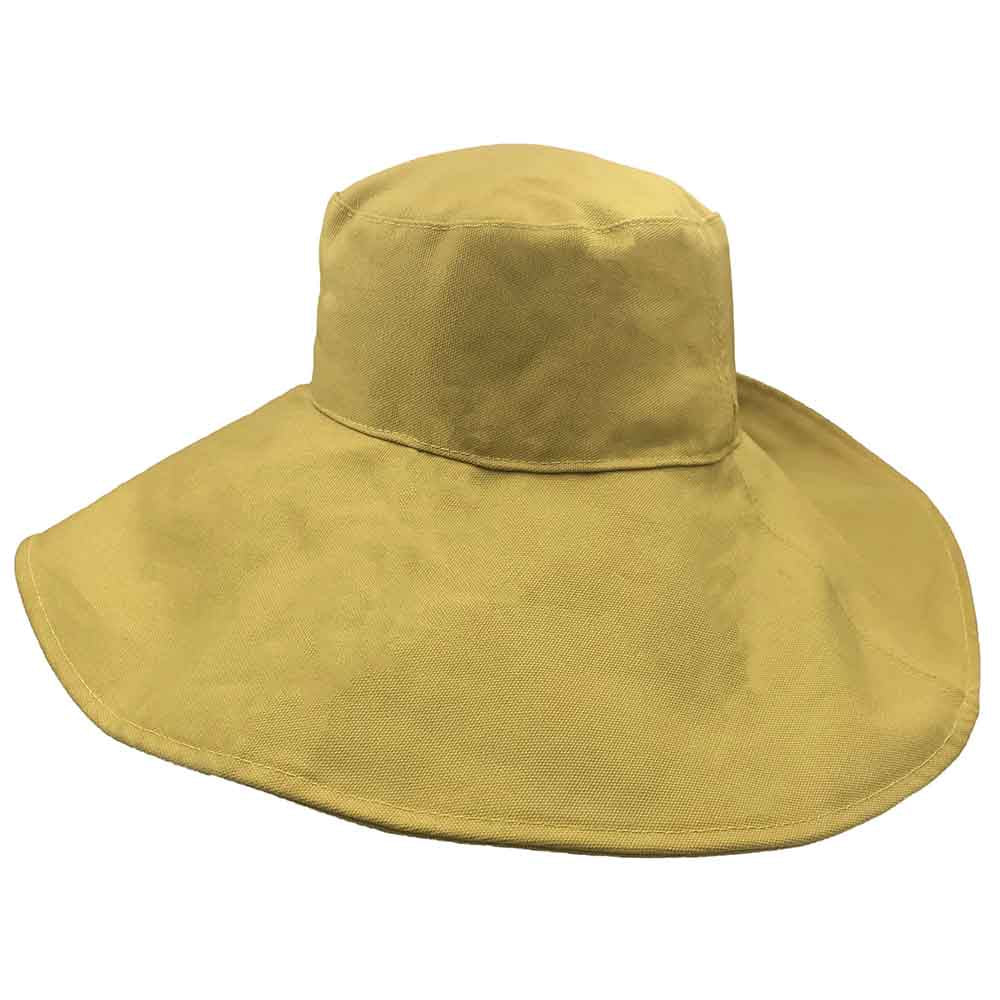 Jada Eclipse Reversible Organic Cotton Resort Sun Hat - Flipside Hats Wide Brim Hat Flipside Hats FS027-016 Black / Mustard Yellow  