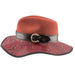 Janet - Embossed Brim Leather Hat -Red Safari Hat Head'N'Home Hats    