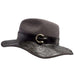 Janet - Embossed Brim Leather Hat -Black Safari Hat Head'N'Home Hats    