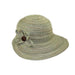 Polybraid Bonnet Cap with Button Accent - Jeanne Simmons Hats Facesaver Hat Jeanne Simmons js8495SG Sage Medium (57 cm) 