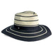 Black Striped Summer Safari Hat - Jones New York Safari Hat MAGID Hats JNY152BK Black  