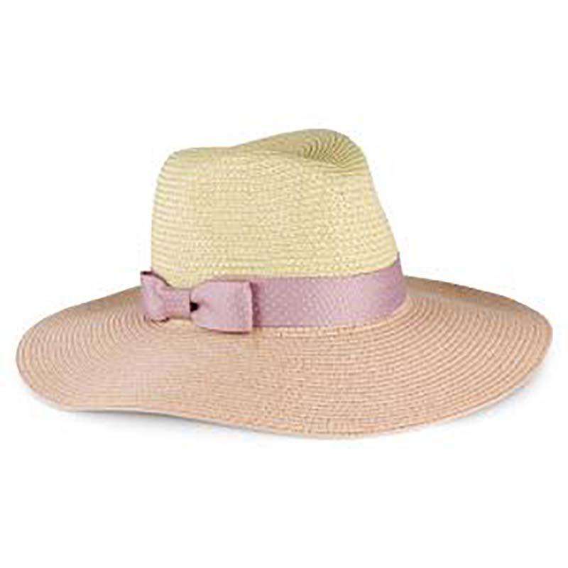Trilby hats straw with pink & white polka dot ribbon and brown hat CHRISTY White Straw Fedora Hat With Silk Polka Dot Ribbon  main image 2