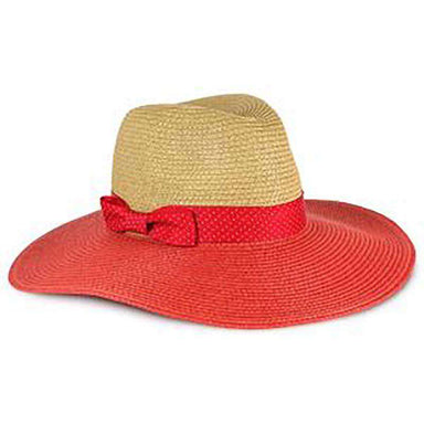 Red Polka Dot Ribbon Bow Safari Hat - Jones New York, Safari Hat - SetarTrading Hats 