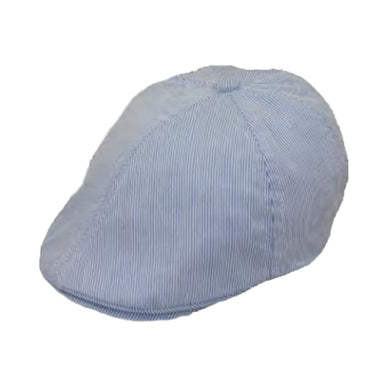 Boy's Pinstripe Cotton Duckbill Cap - Jeanne Simmons Hats Flat Cap Jeanne Simmons js1011bl Blue 4-6T 