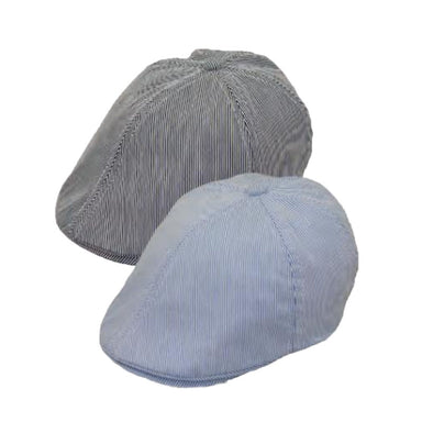Boy's Pinstripe Cotton Duckbill Cap - Jeanne Simmons Hats Flat Cap Jeanne Simmons js1011bk Black 4-6T 