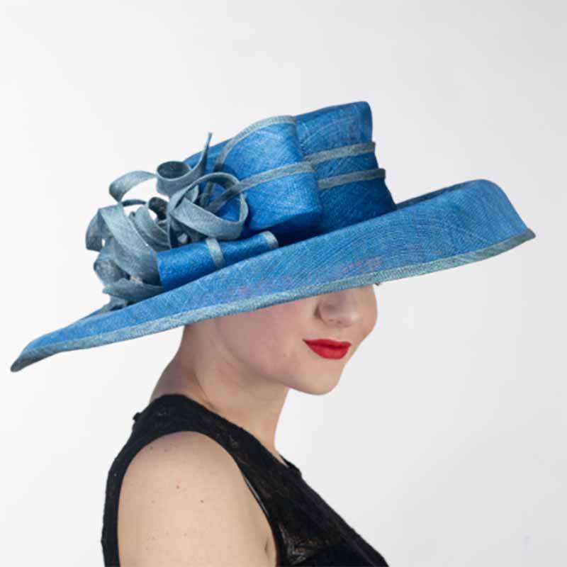 Twist Bow Knot Structured Wide Brim Kentucky Derby Hat - KaKyCO Dress Hat KaKyCO    