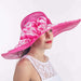 Swirly Polka Dot Brim Fuchsia and White Dress Hat - KaKyCO Dress Hat KaKyCO 119062-95.01 Pink and White  