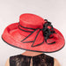 Twist Bow Knot Extra Large Brim Kentucky Derby Hat - KaKyCO Dress Hat KaKyCO 102586-RD.BK Red  