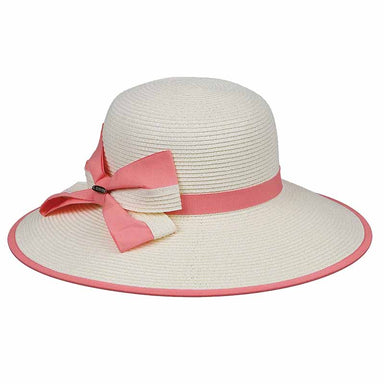Ribbon Trimmed Summer Hat - Karen Keith Wide Brim Hat Great hats by Karen Keith WSbt17PK Pink Medium (57 cm) 