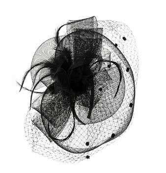 Dotted Netting Fascinator Fascinator Something Special Hat lb7319BK Black  