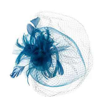 Large Double Veil Fascinator Fascinator Something Special Hat Flb7323BL Turqouise  