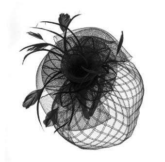Fascinator with Checkered Veil Fascinator Something Special Hat    