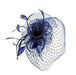 Fascinator with Checkered Veil Fascinator Something Special Hat lb7324BL Blue  