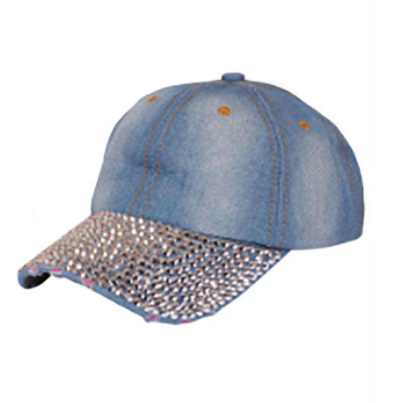 Studded Bill Denim Baseball Cap Cap Something Special Hat LB7444LD Light Denim  