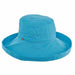 Cotton Up Turned Large Brim Sun Hat - Scala Hats for Women Kettle Brim Hat Scala Hats LC399-TURQ Turquoise M/L (57 - 58 cm) 