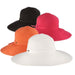 Deluxe Ribbon Floppy Hat with Chin Strap - Scala Hats Wide Brim Sun Hat Scala Hats LC806wh White  