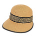Leopard Print Band Brim Cap Hat - Sun 'N' Sand Hats Facesaver Hat Sun N Sand Hats HH2491 Natural Tweed M/L (58 cm) 
