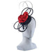 Wool Felt Loopy Fascinator with Satin Flower - Scala Collezione Fascinator Scala Hats lf218RD Red  