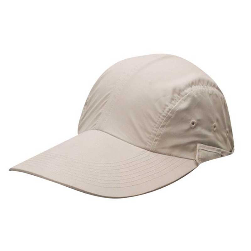 Microfiber Fishing Cap with Long Bill and Sun Shield - DPC Outdoor Hats Cap Dorfman Hat Co. mc50kh Khaki 57-60 cm 