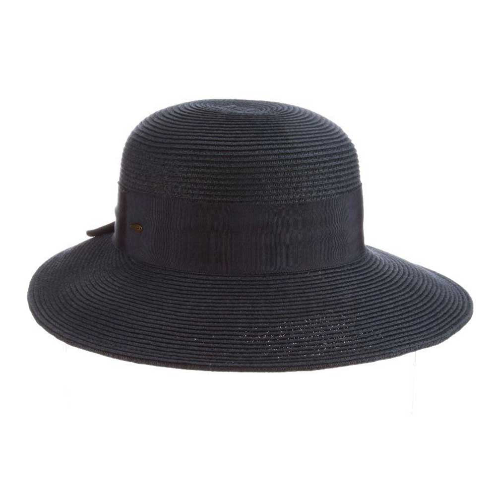 Dimensional Big Brim Sun Hat - Scala Collezione Hats Wide Brim Hat Scala Hats LP149-BLK Black Medium (57 cm) 